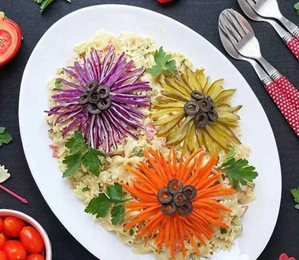 تزیین سالاد الویه شیک و مجلسی و ساده مهمانی