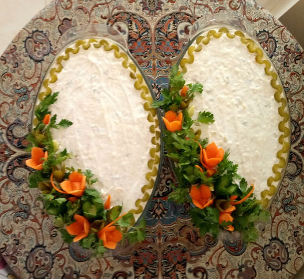 تزیین سالاد الویه شیک و مجلسی و ساده مهمانی