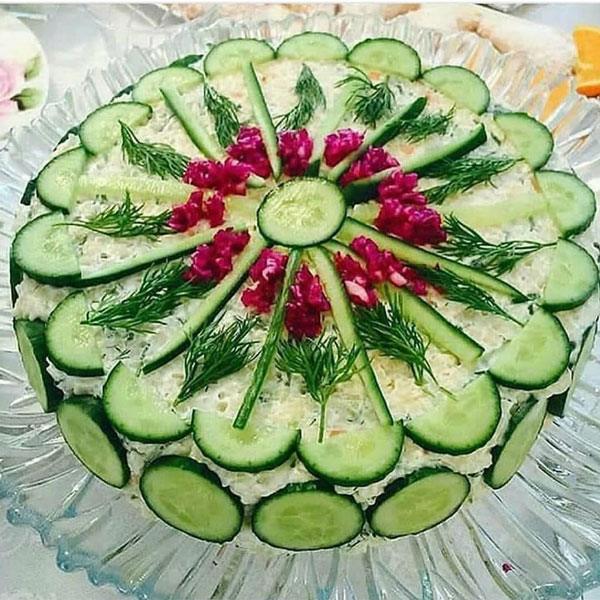 تزیین سالاد الویه شیک و مجلسی و ساده مهمانی