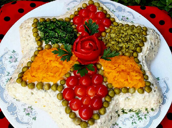 تزیین سالاد الویه شیک و مجلسی و ساده مهمانی