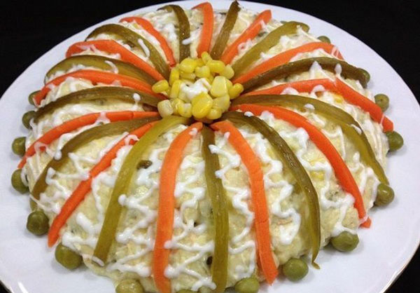 تزیین سالاد الویه شیک و مجلسی و ساده مهمانی