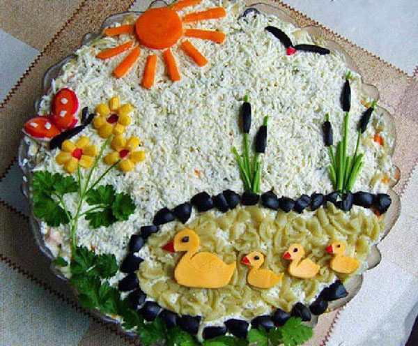 تزیین سالاد الویه شیک و مجلسی و ساده مهمانی