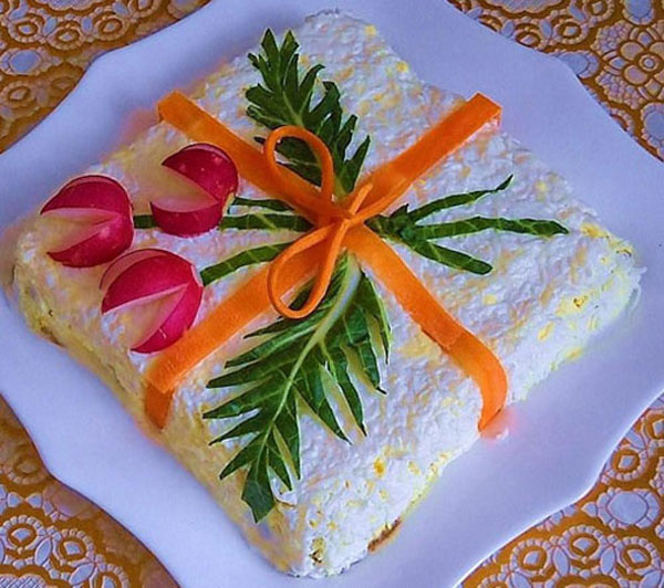 تزیین سالاد الویه شیک و مجلسی و ساده مهمانی