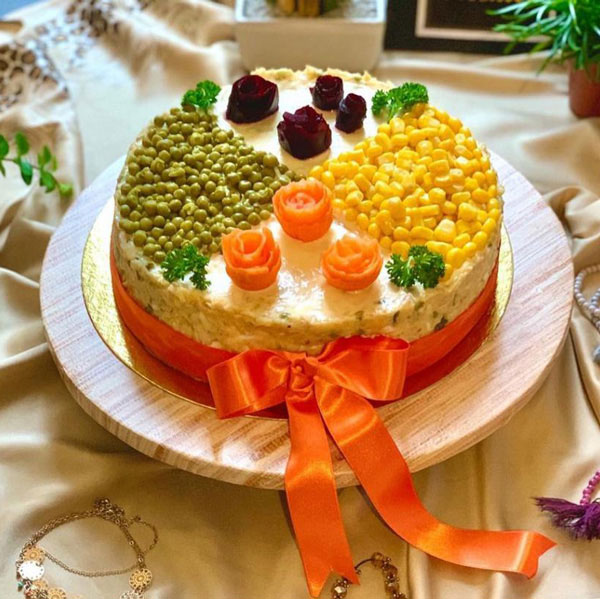 تزیین سالاد الویه شیک و مجلسی و ساده مهمانی