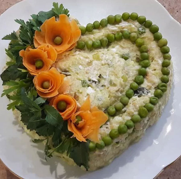 تزیین سالاد الویه شیک و مجلسی و ساده مهمانی