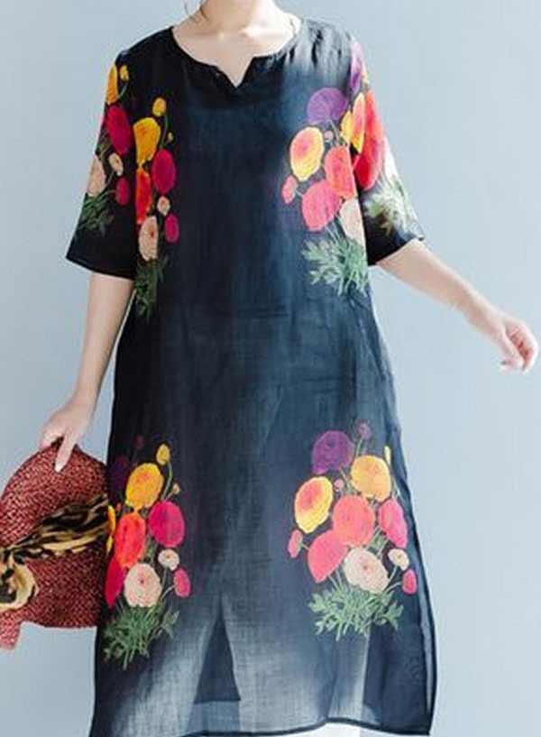 مدل پیراهن خانگی و راحتی با طرح های ساده گلدار و رنگ های شاد زنانه و دخترانه