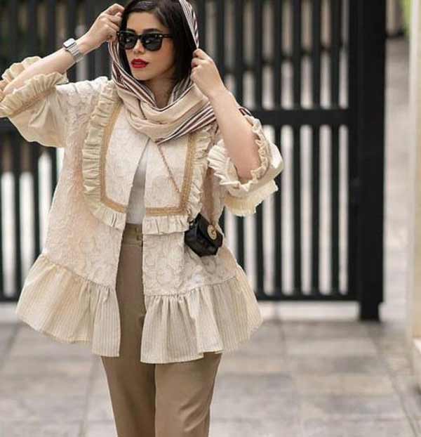 مدل مانتو جلو بسته کوتاه با پارچه های ساده طرحدار اسپرت برای خوش سلیقه ها