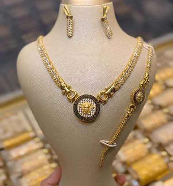 مدل سرویس طلا زنجیری سفید و زرد با طرح های شیک و جدید برای باسلیقه ها