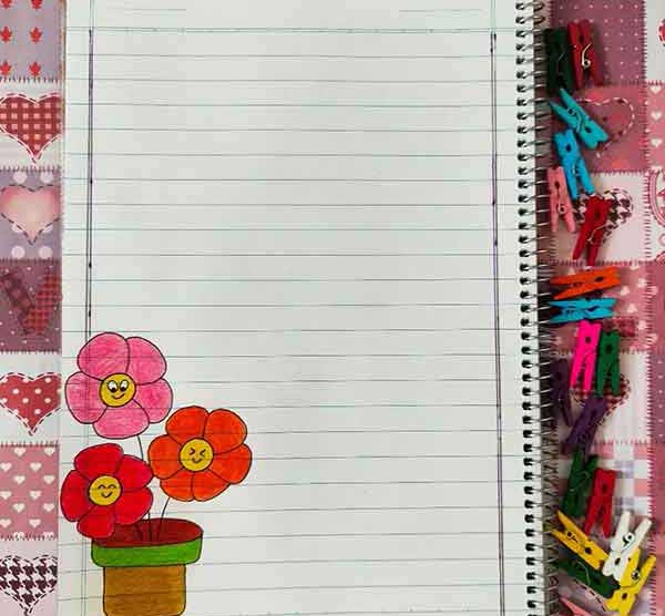 مدل نقاشی جدید برای حاشیه دفتر با طرح های زیبا فانتزی و آسان