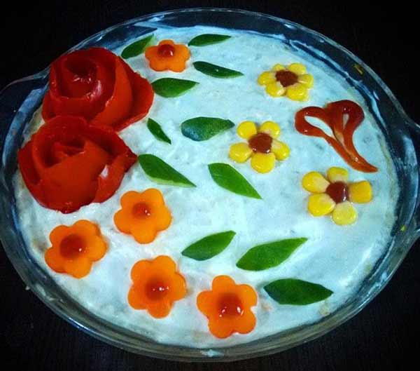 مدل تزیین سالاد الویه برای مهمانی و تولد های لاکچری مخصوص کدبانو ها