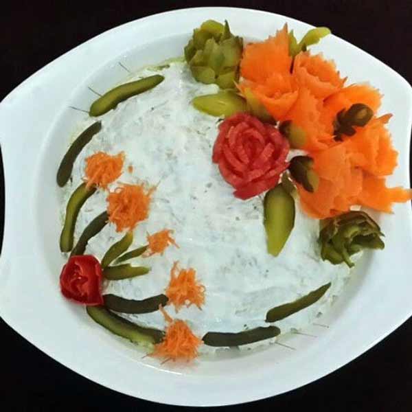 مدل تزیین سالاد الویه برای مهمانی و تولد های لاکچری مخصوص کدبانو ها