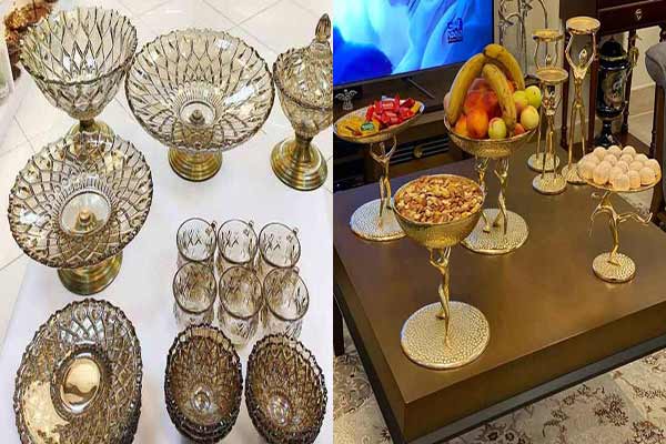 مدل ظرف پذیرایی با ایده های کریستالی چوبی و فلزی شیک لاکچری برای همه سلیقه ها