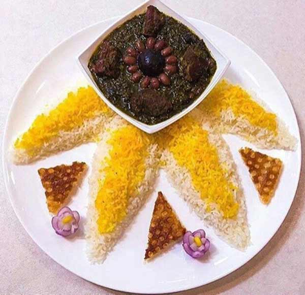 تزیین قورمه سبزی مجلسی بسیار خوشمزه و زیبا + ایده های آسان برای کدبانوها