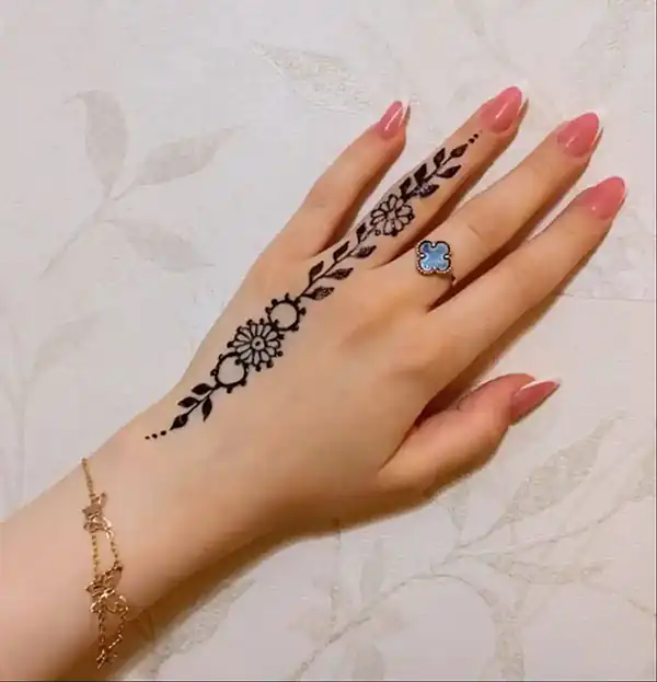مدل حنا ساده + زیباترین مدل های حنا ساده پشت و روی دست بسیار خوشگل