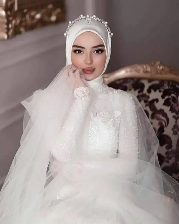 مدل حجاب عروس + زیباترین مدل های حجاب عروس ترند امسال بسیار سنگین
