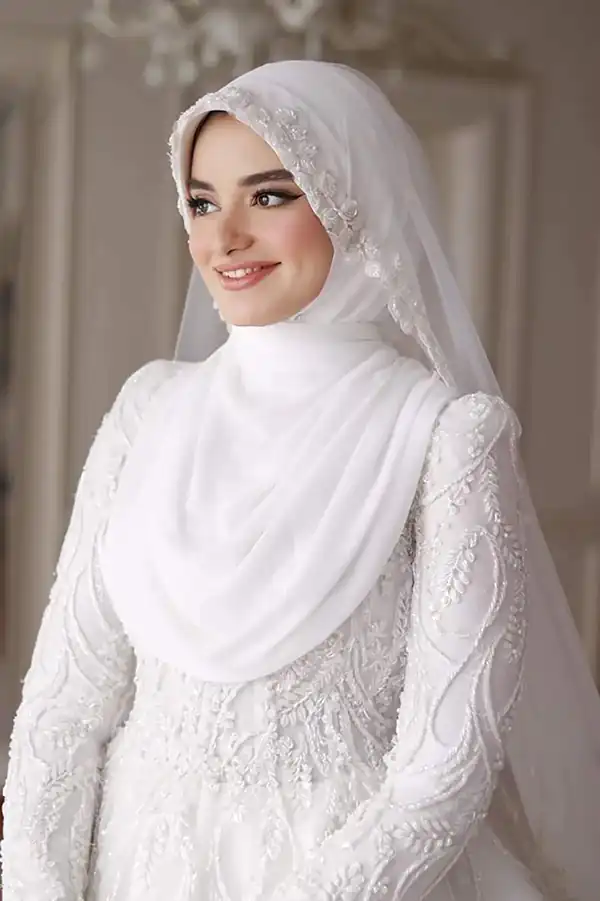 مدل حجاب عروس + زیباترین مدل های حجاب عروس ترند امسال بسیار سنگین