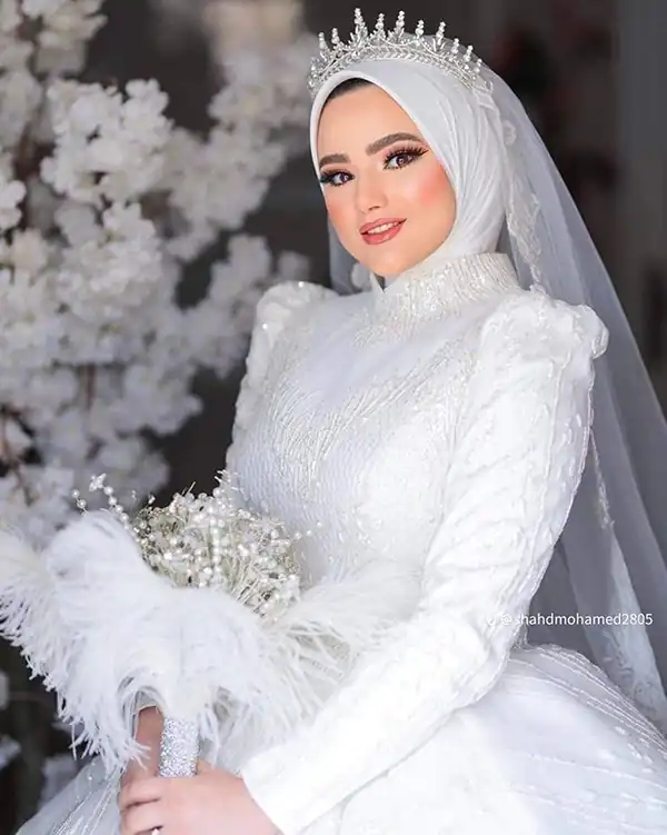 مدل حجاب عروس + زیباترین مدل های حجاب عروس ترند امسال بسیار سنگین