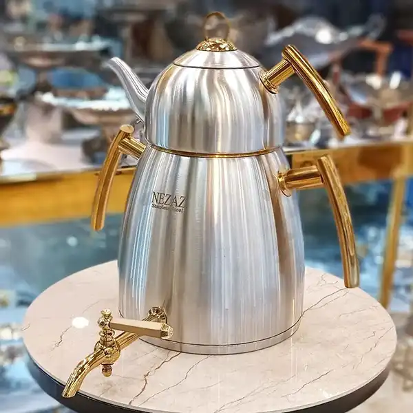 جدیدترین مدل کتری قوری استیل + طراحی مدرن و براق برای آشپزخانه شیک