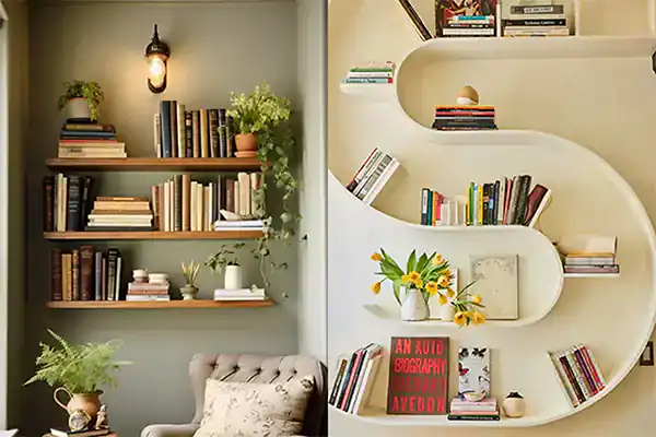 مدل کتابخانه دیواری ساده + زیباترین مدل های کتابخانه دیواری ساده و شیک