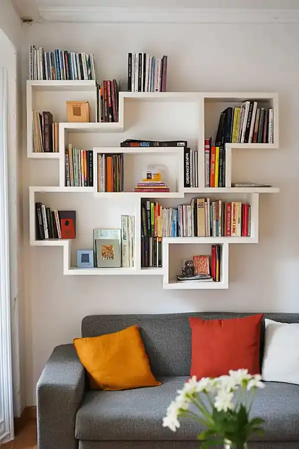 مدل کتابخانه دیواری ساده + زیباترین مدل های کتابخانه دیواری ساده و شیک