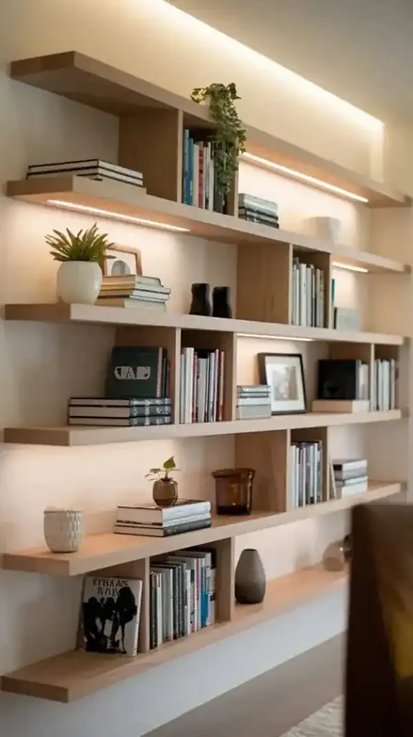 مدل کتابخانه دیواری ساده + زیباترین مدل های کتابخانه دیواری ساده و شیک