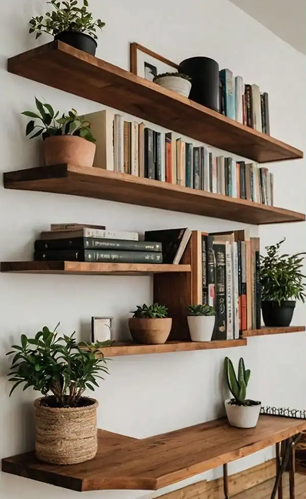مدل کتابخانه دیواری ساده + زیباترین مدل های کتابخانه دیواری ساده و شیک