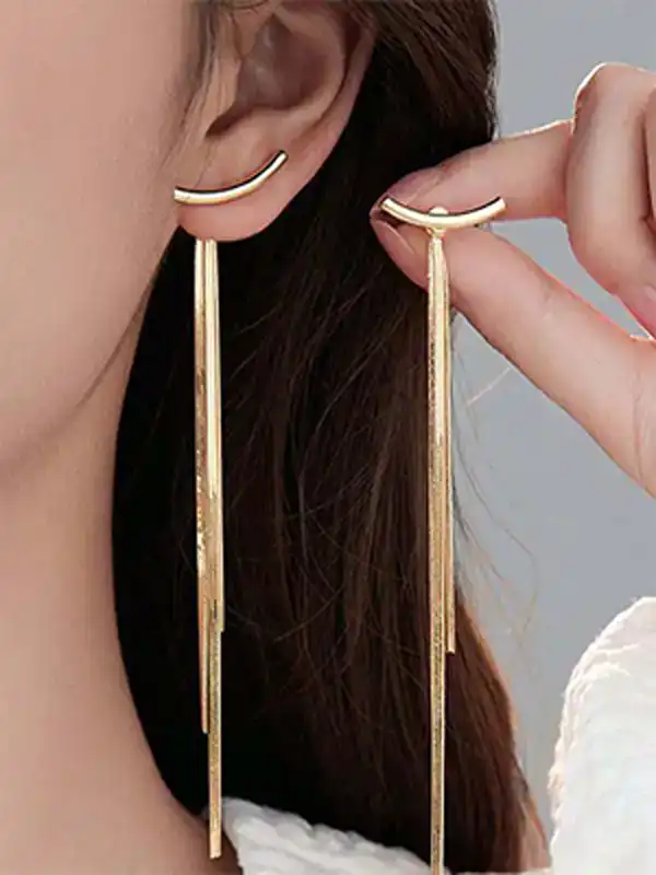 مدل گوشواره آویز طلا + جدیدترین مدل های گوشواره آویز شیک و پینترستی دخترانه