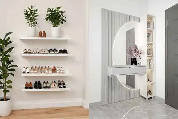 مدل جا کفشی دیواری + جدیدترین مدل های جا کفشی دیواری برای ارگانایز کردن کفش های تابستانی و زمستانی