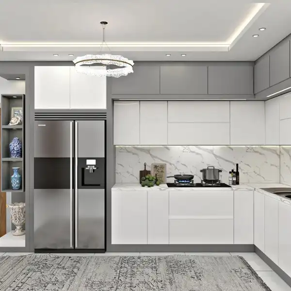مدل کابینت ام دی اف سفید + زیباترین مدل کابینت ام دی اف سفید برای دلبازی و بزرگ تر نشون دادن آشپزخانه