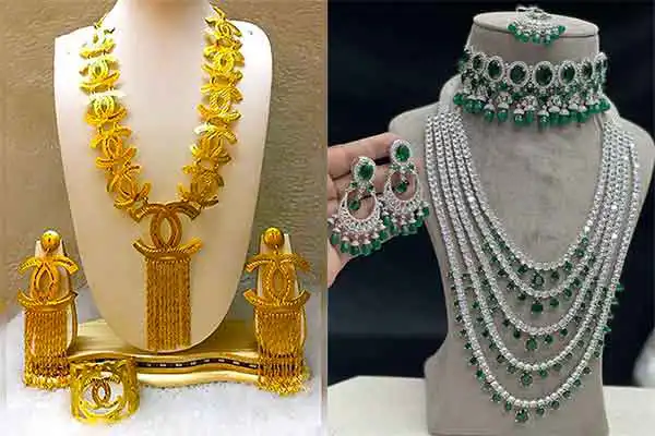 مدل سرویس طلا اماراتی + زیباترین مدل های سرویس طلای بسیار سنگین اماراتی برای هدیه دادن