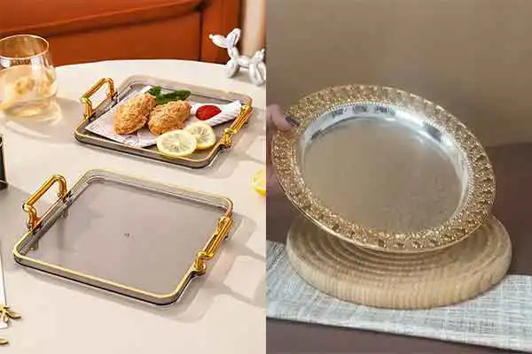 مدل سینی استیل + جدیدترین مدل های سینی استیل برای پذیرایی که امسال خیلی مد شده اند