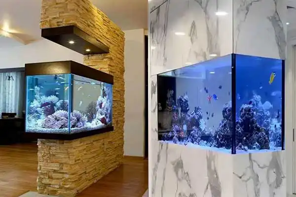 مدل آکواریوم دیواری + جذاب ترین اکسسوری برای فضای لوکس و متفاوت