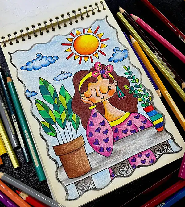 ایده نقاشی با مداد رنگی + بهترین ایده ها برای نقاشی با مداد رنگی امسال