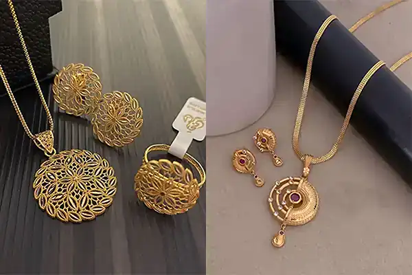 نیم ست طلا جدید + مدل های نیم ست طلا جدید و شیک و لاکچری و درجه یک
