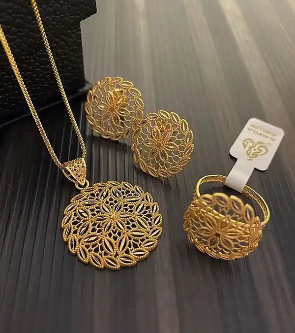 نیم ست طلا جدید + مدل های نیم ست طلا جدید و شیک و لاکچری و درجه یک