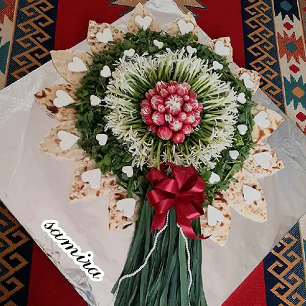 تزیین نون و پنیر و سبزی برای روضه + بهترین ایده ها برای تزیین نون و پنیر و سبزی