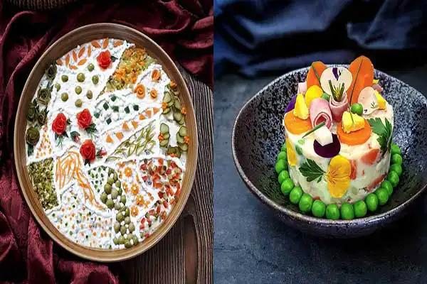 تزیین سالاد الویه + زیباترین مدل تزیین سالاد الویه برای میهمانی ها و جشن ها