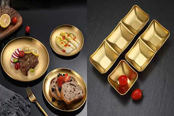 ظروف استیل طلایی + ترکیب زیبایی و دوام برای آشپزی روزانه