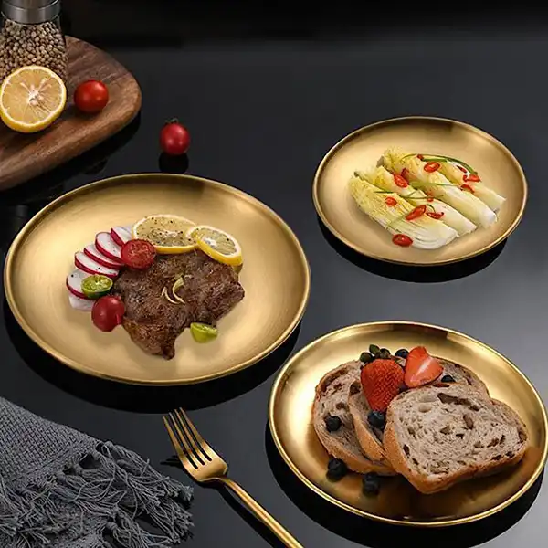 ظروف استیل طلایی + ترکیب زیبایی و دوام برای آشپزی روزانه