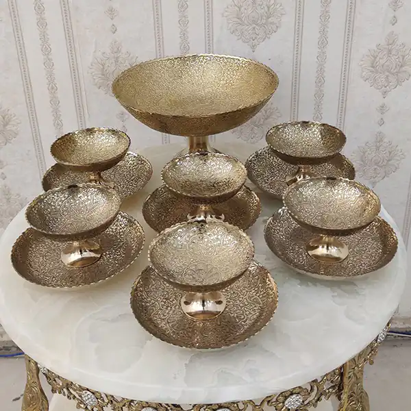 ظروف برنجی پذیرایی + زیباترین مدل های ظروف برنجی پذیرایی ترند امسال