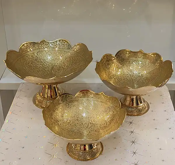 ظروف برنجی پذیرایی + زیباترین مدل های ظروف برنجی پذیرایی ترند امسال