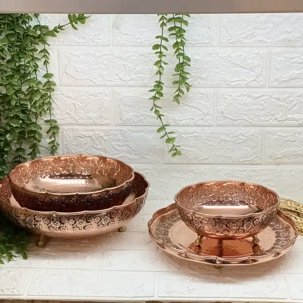 ظروف پذیرایی مسی جدید + ترندترین ظروف پذیرایی مسی بسیار لاکچری جدید که خیلی مد شده اند