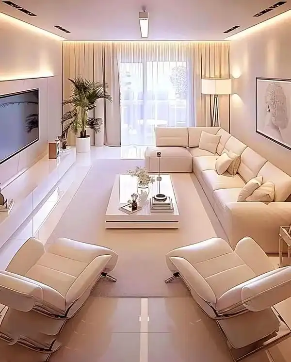 دیزاین پذیرایی مستطیل + دکوراسیون فوقالعاده با دیزاین های ترند پذیرایی مستطیل