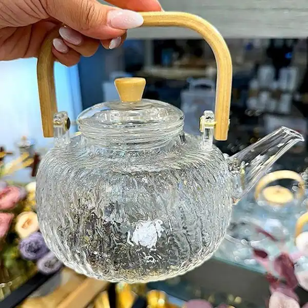 کتری قوری پیرکس مدل برفی + جهازی چشمگیر با کتری قوری پیرکس مدل برفی