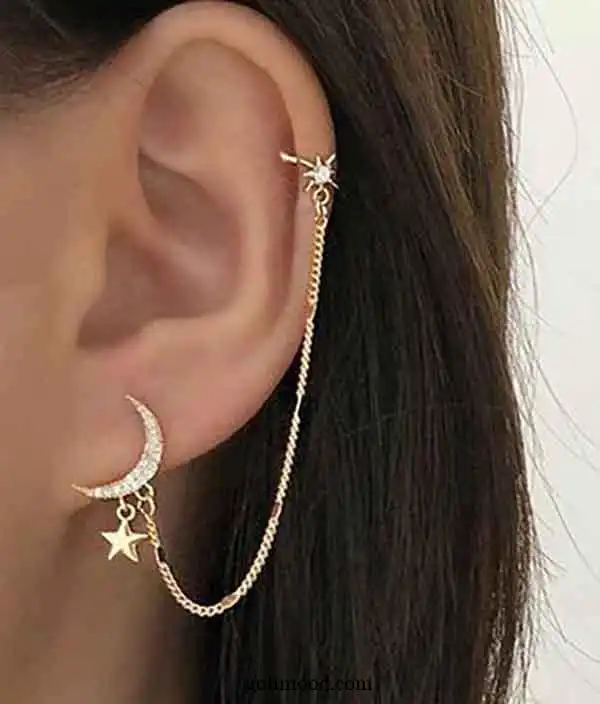مدل گوشواره برای سوراخ دوم گوش + مدل گوشواره برای سوراخ دوم گوش ترکیبی خاص 