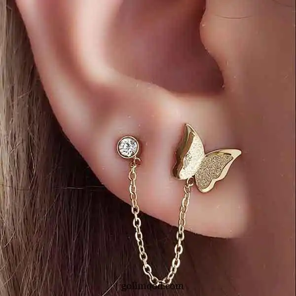 مدل گوشواره برای سوراخ دوم گوش + مدل گوشواره برای سوراخ دوم گوش ترکیبی خاص 