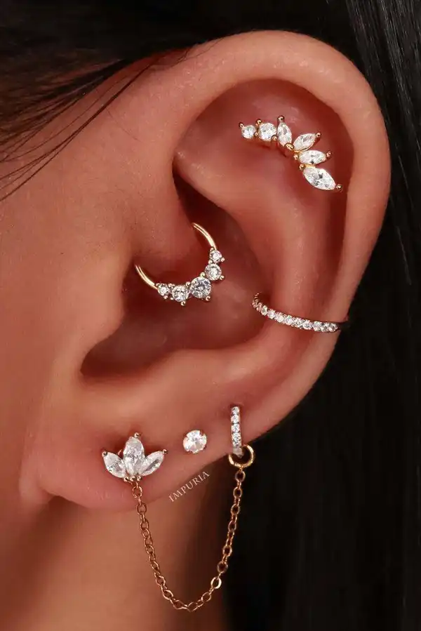 مدل گوشواره برای سوراخ دوم گوش + مدل گوشواره برای سوراخ دوم گوش ترکیبی خاص 