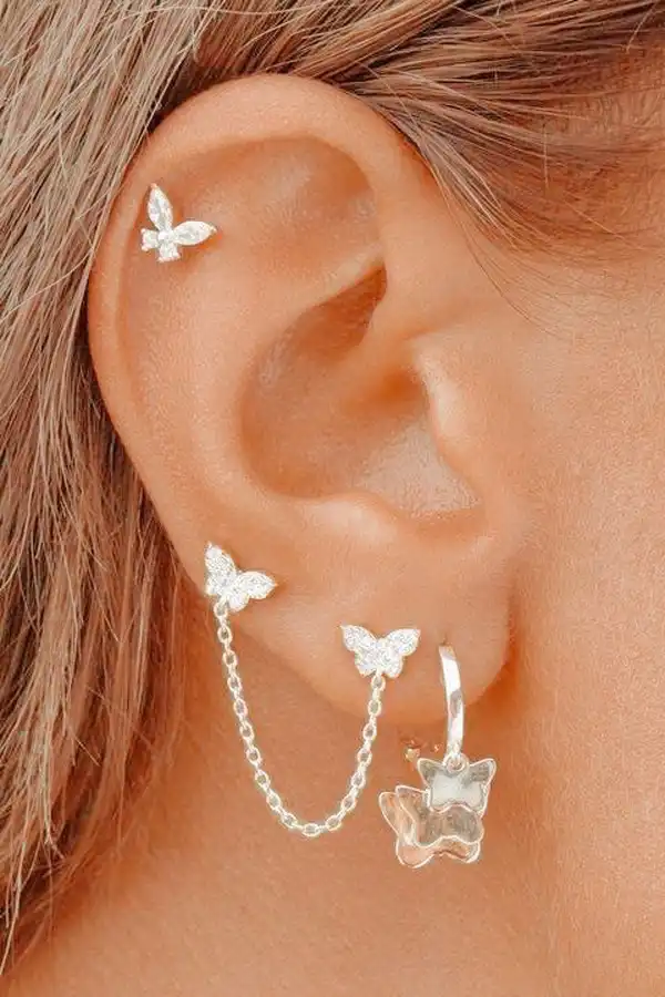 مدل گوشواره برای سوراخ دوم گوش + مدل گوشواره برای سوراخ دوم گوش ترکیبی خاص 