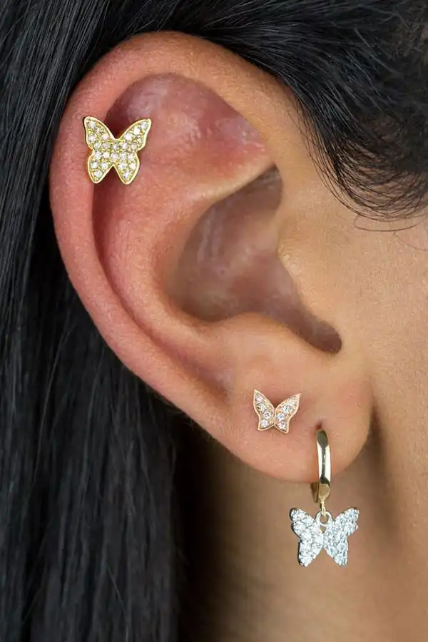 مدل گوشواره برای سوراخ دوم گوش + مدل گوشواره برای سوراخ دوم گوش ترکیبی خاص 