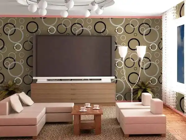 مدل کاغذ دیواری برای پشت تلویزیون +مدل کاغذ دیواری برای پشت تلویزیون و فصایی دنج و صمیمی